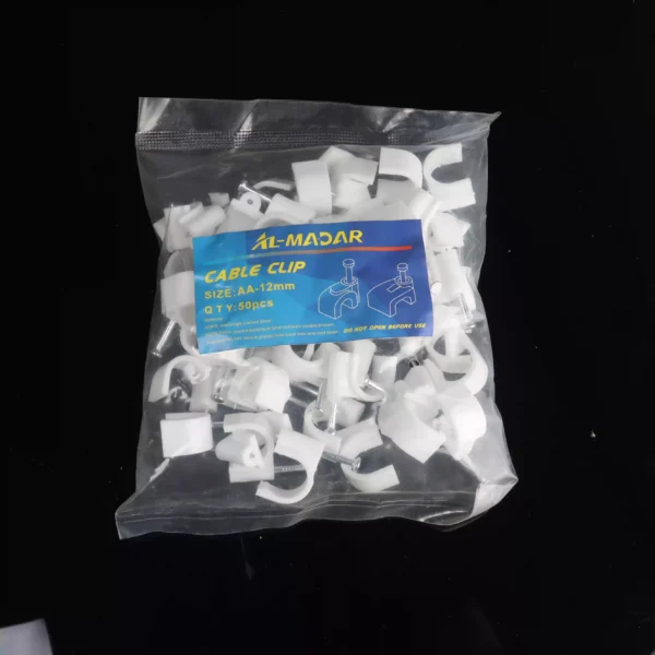 حامل كيبل 12 ملم 56A-170 CABLE CLIPS - 12MM-50PCS