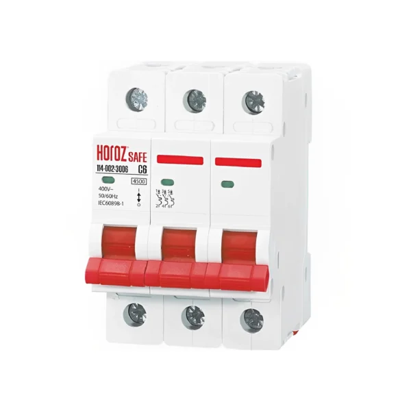 منجر ثلاثي هوروز HOROZ 114 002 3100 B 4.5KA MCB 3*100AMP ضمان 5 سنوات