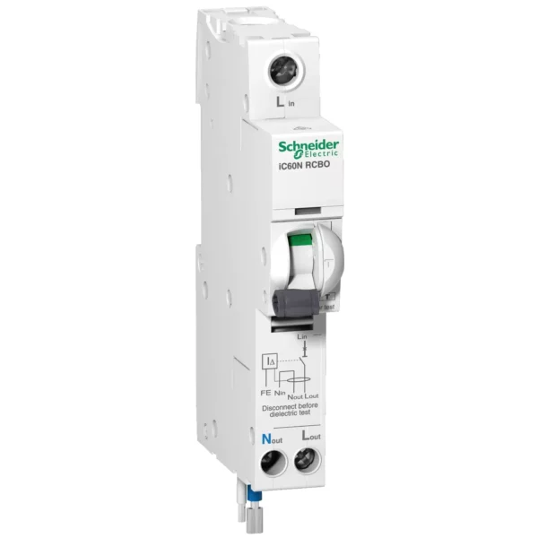 ايرث لكج شنايدر A9D61810 RCBO 10A 30mA 6K 1P+Ns schneider قاطع التيار المتبقي والحماية