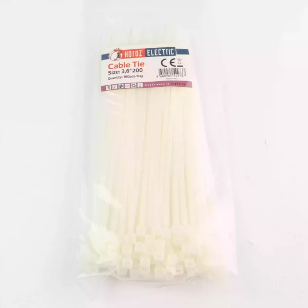 حزام ربط HOROZ CABLE TIE MADE IN TURKEY 3.6*200 MM