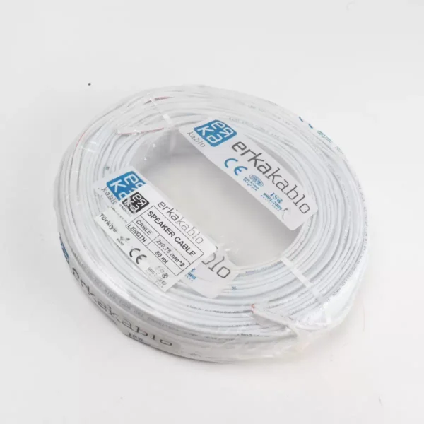 واير شعري مطبوك احمر - ابيض تركي erka kablo 2*0.5 mm 80 mtr