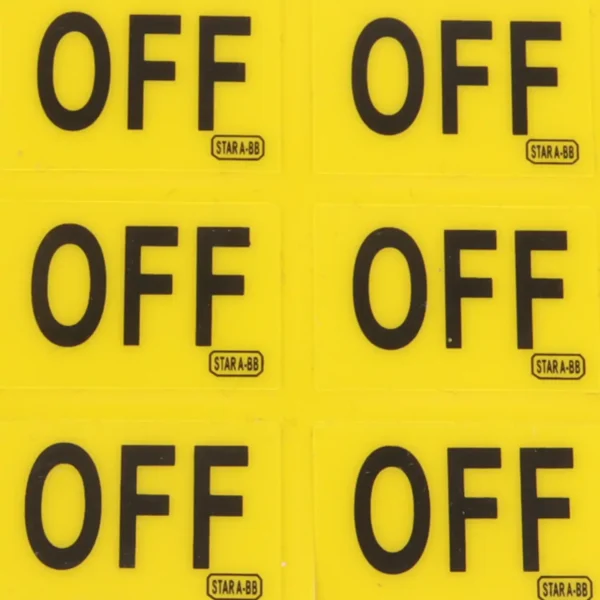 ستيكر علامة بورد مربع صغير OFF