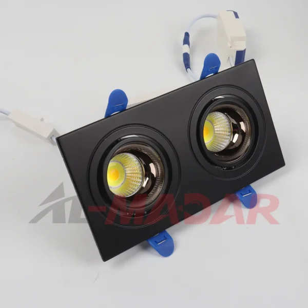 سبوت لايت مستطيل ثنائي R728 R.G. CCT BLACK +GANGREY 2*9W