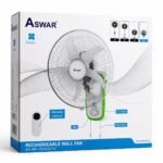 ⁦مروحة جداري شحن 16 انج دبل بطارية ريموت مع حبل  رقم 6   AS-WF-2*6V45/16⁩ - الصورة ⁦2⁩