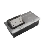 سوكت ارضي معدني ستيل دبل مستطيل 1+1 SR SLVER UNIVERSAL (13+16)*2 AMPER