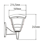 ⁦فانوس جداري اسود HOROZ 400 010 133⁩ - الصورة ⁦2⁩