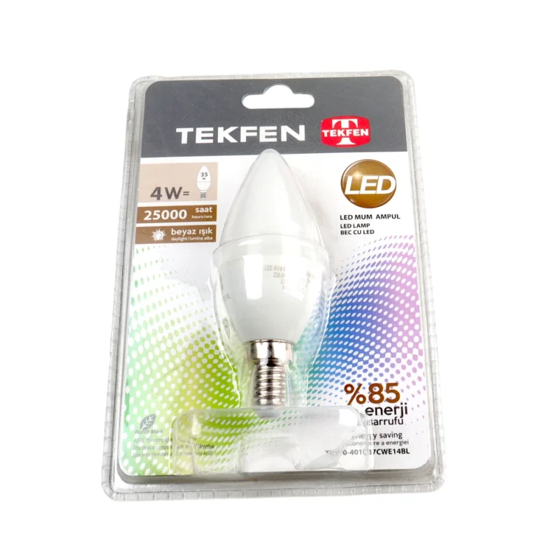⁦مصباح ثريا ناعم ابيض 14BL TEKFEN 6500K 4 WATT  عرض خاص 2024⁩ - الصورة ⁦1⁩