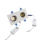 سبوت لايت مستطيل ثنائي  R727  R.G. COB 2*9W WHITE +GANGREY 2*9W