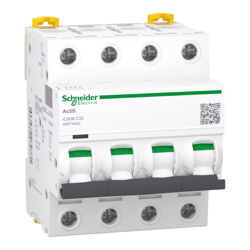 منجر رباعي شنايدر A9F74432 ACTI9 IC60N 4P 32A schneider