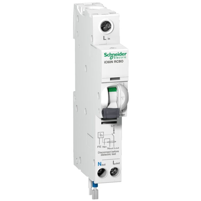 ⁦ايرث لكج شنايدر EZ9D56832  RCBO 32A 30mA 6K 1P+Ns schneider قاطع التيار المتبقي والحماية⁩ - الصورة ⁦1⁩