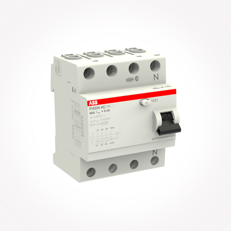 ايرث لكج رباعي بشري 4*63 امبير ABB FH204  63A 0.03