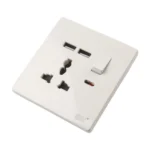 سويج بلك 13 امبير شاحن 2USB ابيض مرايا  HOROZ 112 011 0009 G