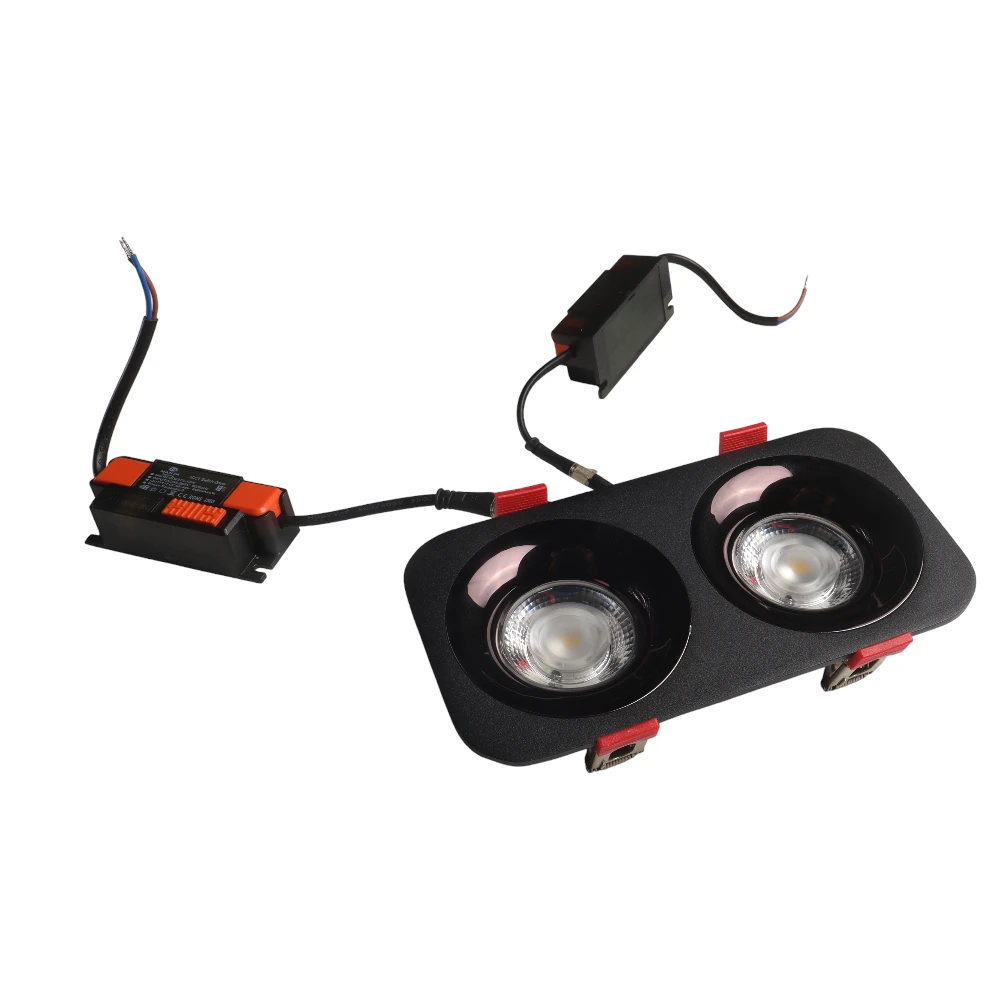 29---11 (1) سبوت لايت مستطيل ثنائي MANTA COB CD2373 2*10W 3CCT BK+BK - الصورة 1