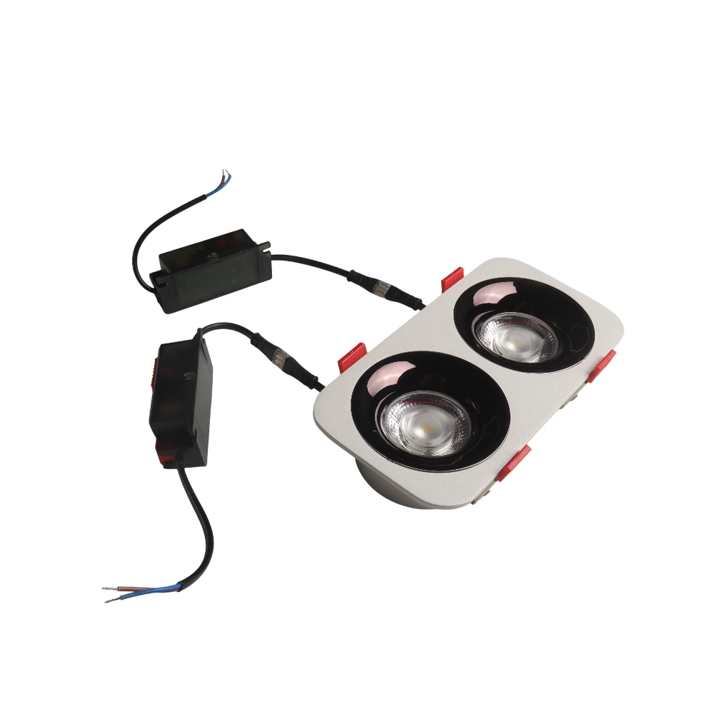 29---11 سبوت لايت مستطيل ثنائي MANTA COB CD2373 2*10W 3CCT WH+BK - الصورة 1