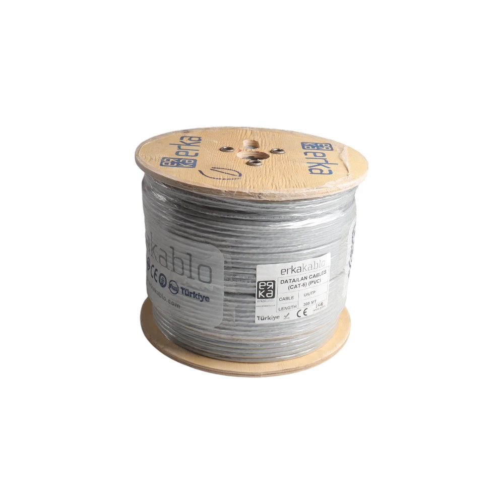 IMG_3565 (3) واير انترنت تركي ERKA CAT6- // UTP //-PVC رقم 1 رصاصي GREAY - الصورة 1