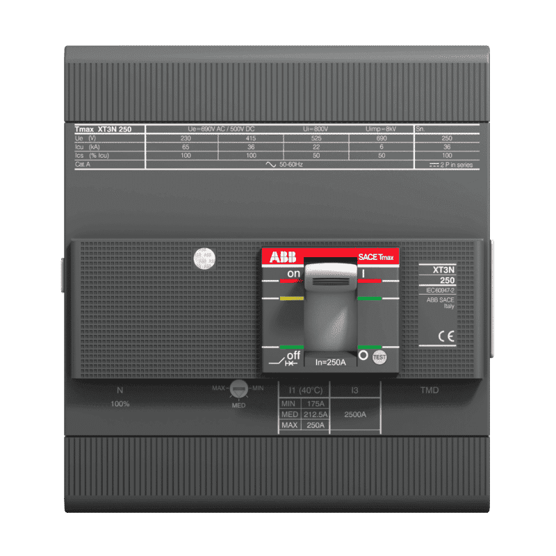 قاطع هوائي رباعي متغير ABB XT3N 250 TMD250-2500 4P FF 250A