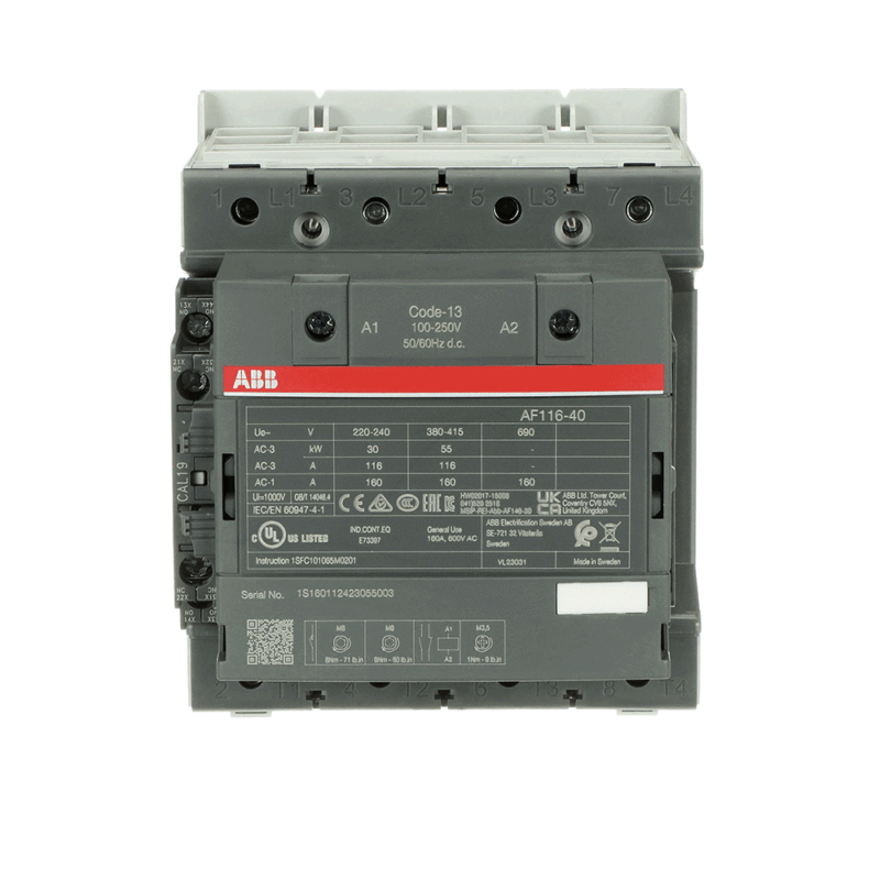 كونتكتر رباعي كويل متغير ABB 37 KW AF140-40 / 200AMP / 4POLE