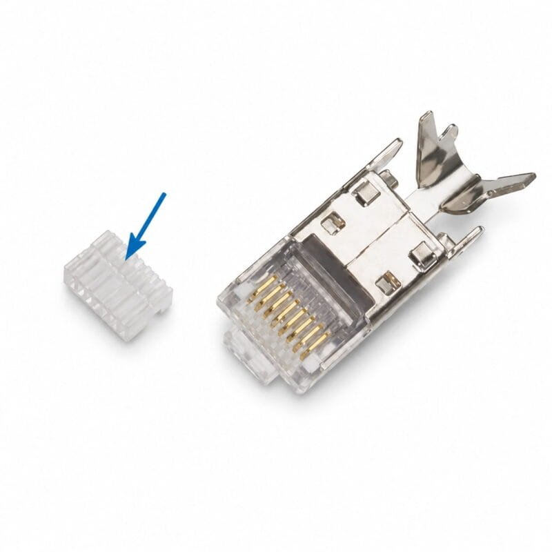 فيشة انترنت كلبس مسلح فضي morrell sftp cu-cad-plu7-u3st CAT7 انتباااااه