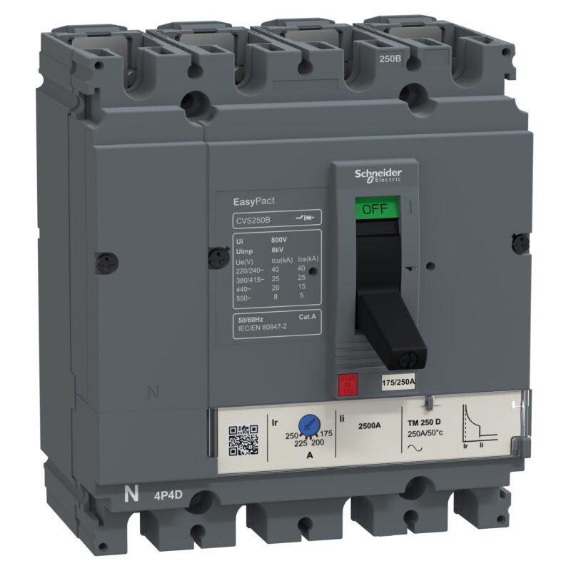 قاطع هوائي شنايدر رباعي 4*63 امبير LV510797 CVS100B TM63A 4P schneider