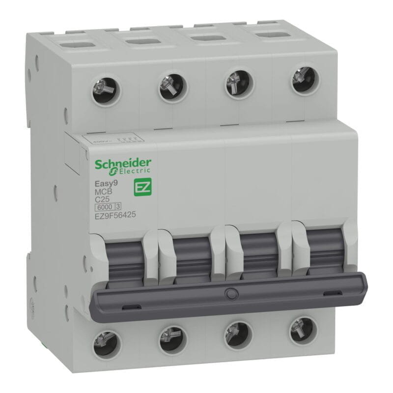 منجر رباعي شنايدر EZ9F56425 Easy9 MCB 4P 25A C 6000A 400V schneider