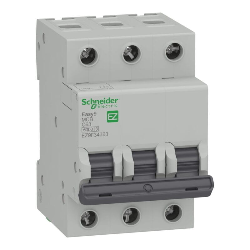 منجر ثلاثي شنايدر EZ9F56363 Easy9 MCB 3P 63A C 6000A 400V schneider